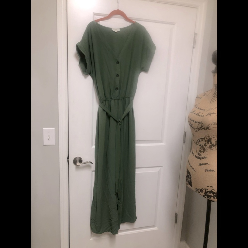 Plus size green jumpsuit